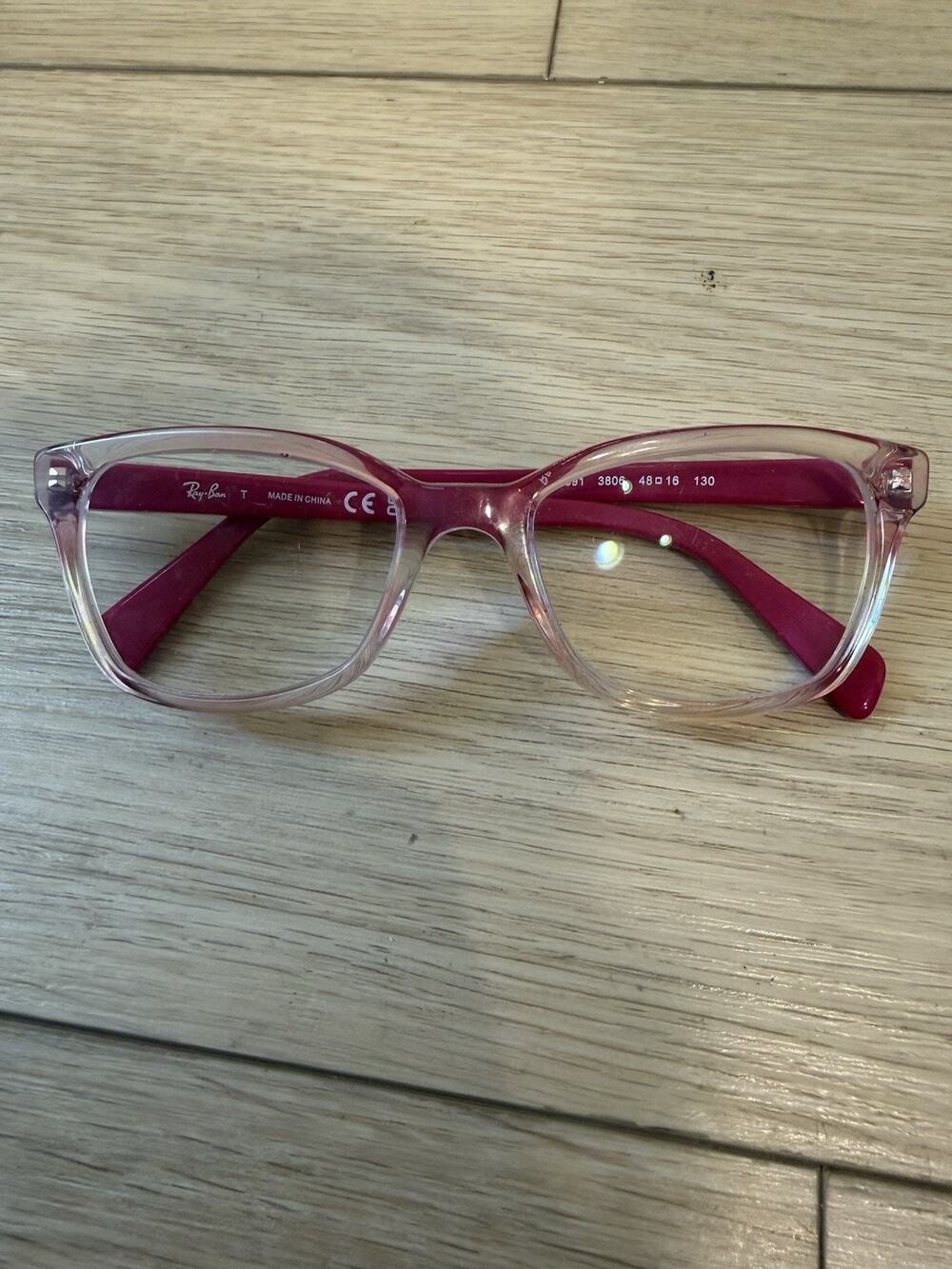 Ray-Ban Kids Eyeglasses RB 1591 3806 Pink Gradient Magenta 48-16-130 Rectangular